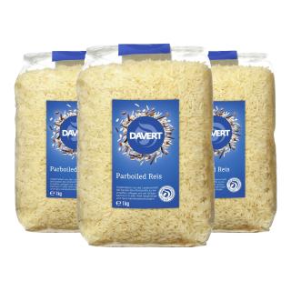 3er Pack - Parboiled Reis Langkorn weiß 1 kg