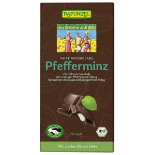 Zartbitter Schokolade mit Pfefferminzfüllung Hand in Hand-Projekt