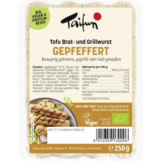 Brat- und Grillwurst Tofu, gepfeffert (4 Stück)