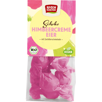 Zartbitter Schoko Eier mit Himbeercreme gefüllt