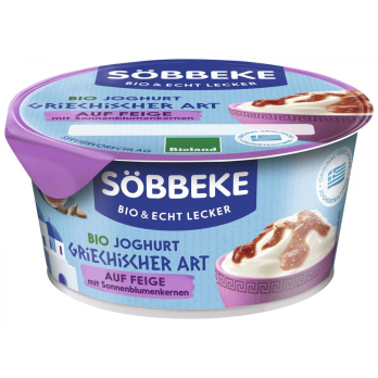Joghurt griechischer Art auf Feige-Sonnenblumenkerne